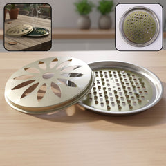 2 in 1 Metal Mosquito Coil Stand cum Incense Burner (15x15 Cm, 1 Pc) (Stock:-200)