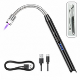 Long Flexible USB Rechargeable Electric Arc Lighter – Windproof, Flameless Plasma (Stock:-3000)