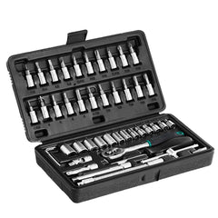 46pcs Metal 1 / 4"" Socket Set (Black, 46pcs) (Stock:-480)