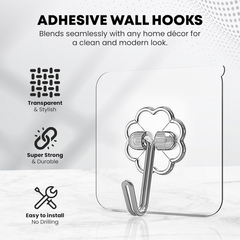 Multipurpose Strong Small Stainless Steel Adhesive Wall Hooks (stock :-72000)