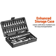 46pcs Metal 1 / 4"" Socket Set (Black, 46pcs) (Stock:-480)