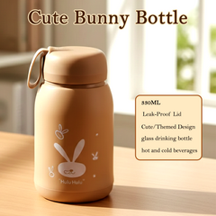 Mini brown glass water bottle with screw lid