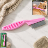 Dog Hair Remover Comb Pet Grooming Shedding Tool Fur Cleaning Brush (Stock:-0)