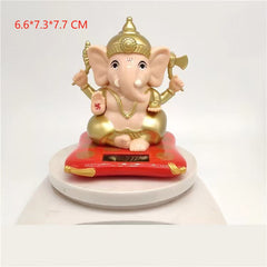 Solar-Powered Dancing Lord Ganesha Idol for Car Dashboard, Home Decor, and Spiritual Gift – Compact Decorative Figurine with Moving Head