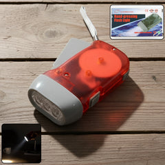 2-LED Hand Press Torch – Battery-Free Hand Crank Flashlight (Stock:-1400)