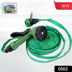 50 Ft Expandable Hose Pipe Nozzle For Garden Wash Car Bike With Spray Gun