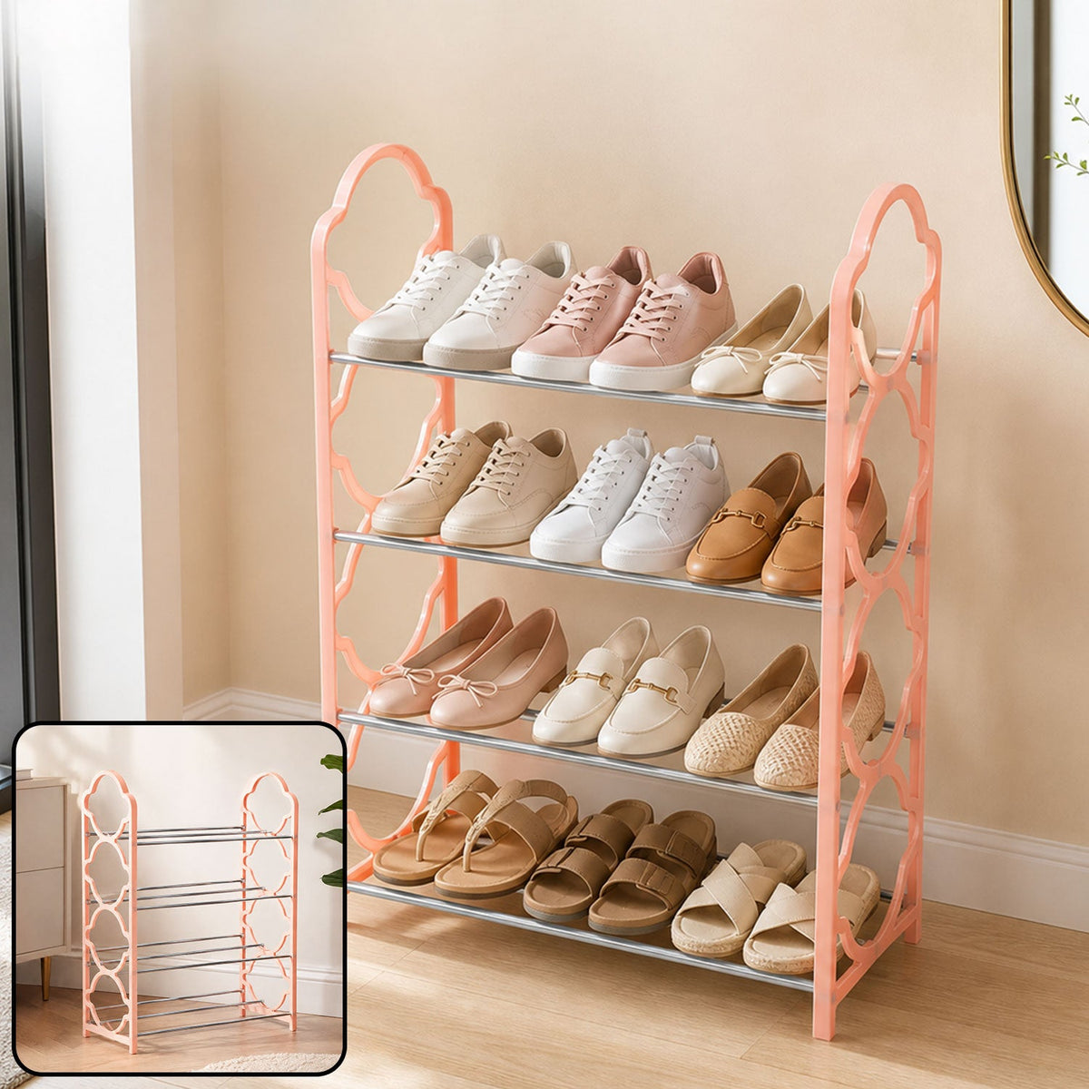 Folding Shoe Rack â€“ 4-Layer Space Saver | DeoDap India (Stock:-480)