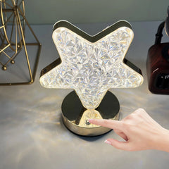 Star Crystal Diamond Touch Lamp – USB Rechargeable, 3-Way Dimmable (Stock:-400)