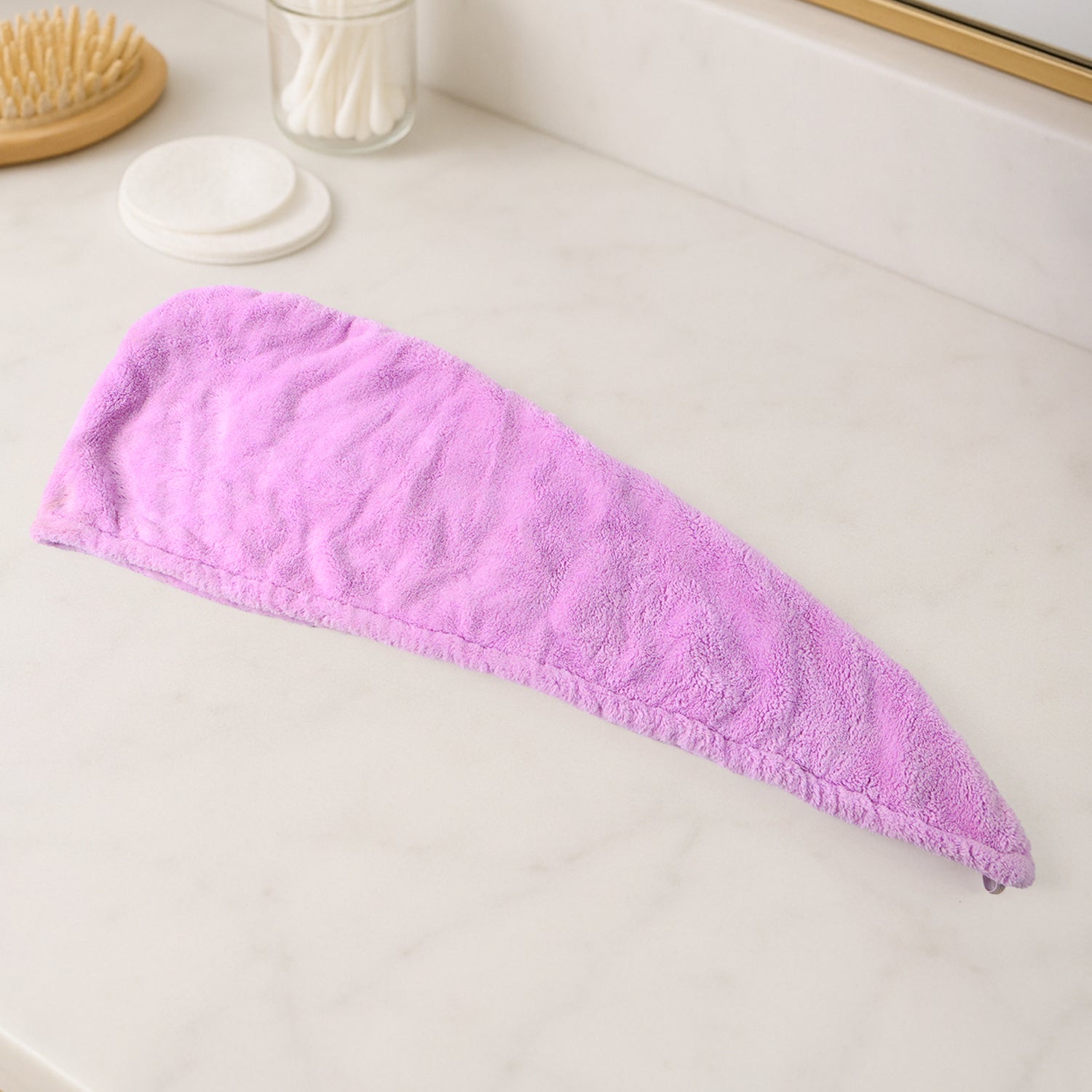 DeoDap Quick Turban Hair-Drying Absorbent Microfiber Towel - folded towel