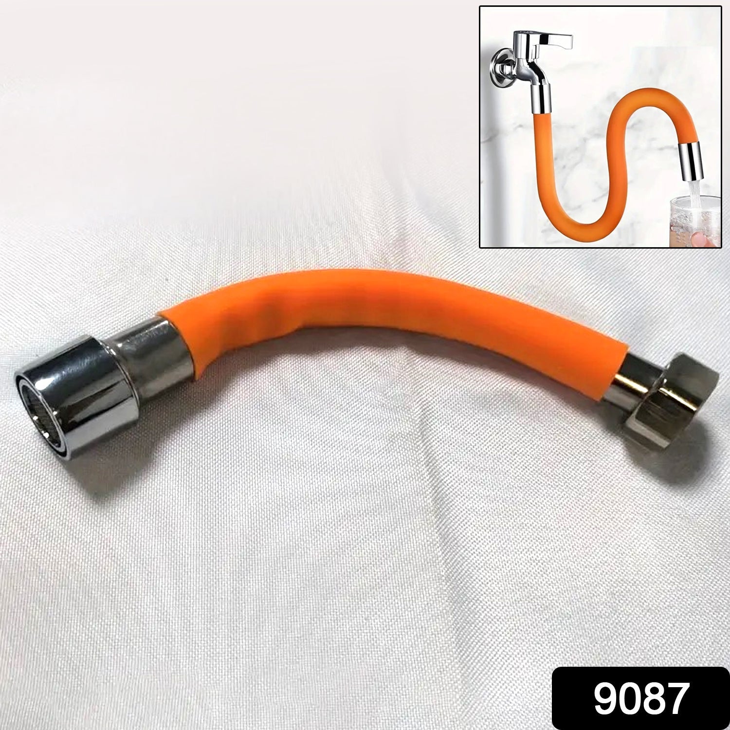 Flexible Water Tap Extender, 360° Bending Faucet Extension Tube with Connector (18cm) (Stock:-2000)