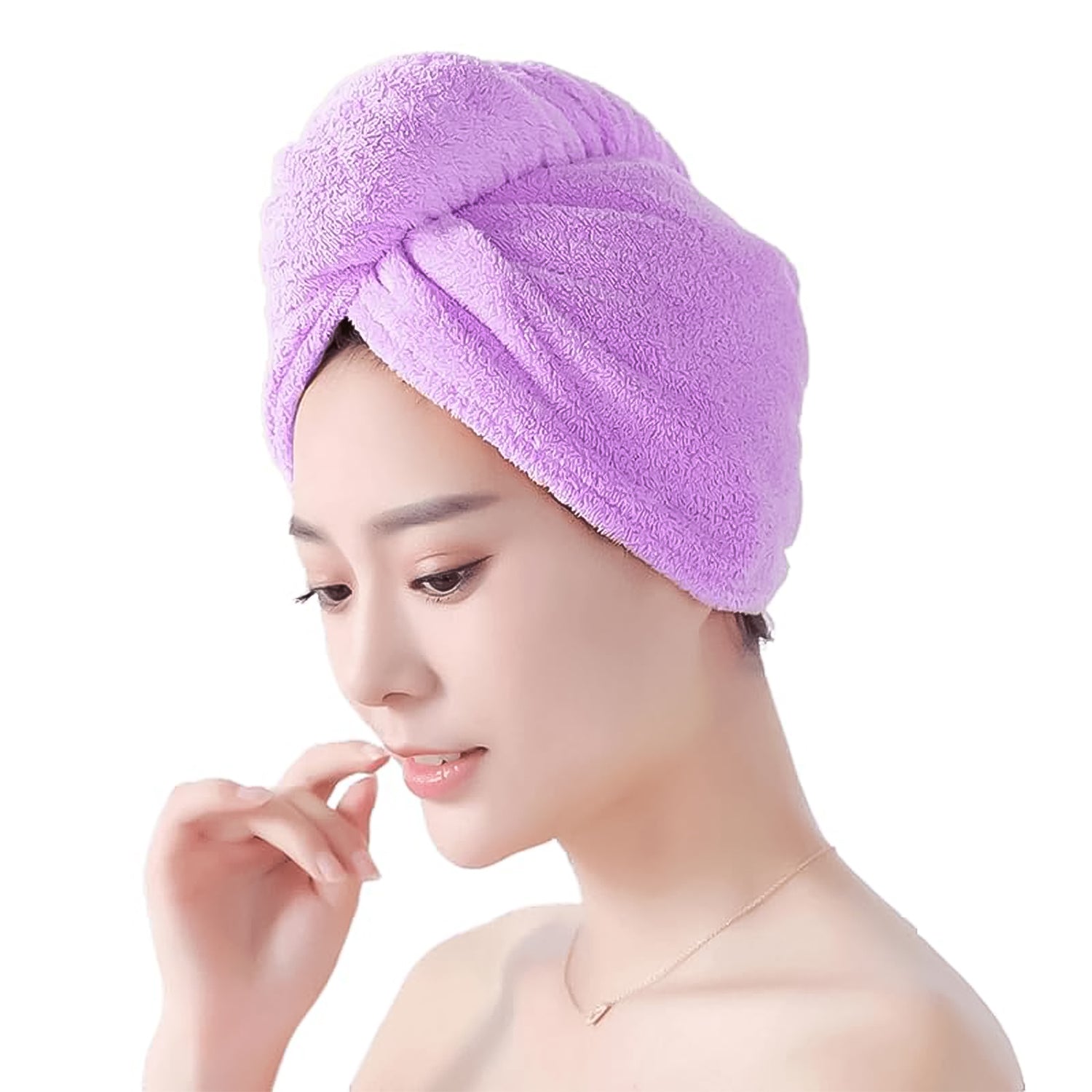 DeoDap Quick Turban Hair-Drying Absorbent Microfiber Towel - flat display