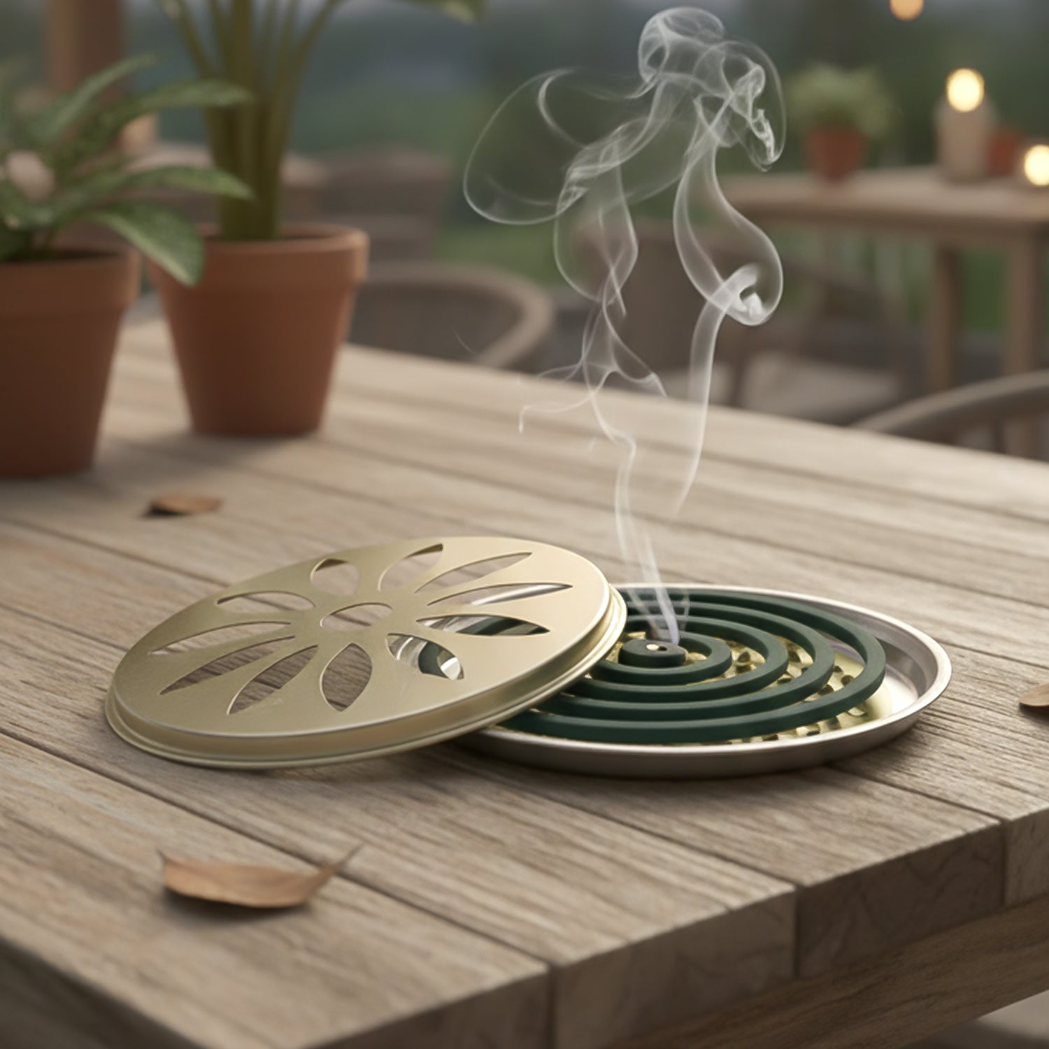 2 in 1 Metal Mosquito Coil Stand cum Incense Burner (15x15 Cm, 1 Pc) (Stock:-200)