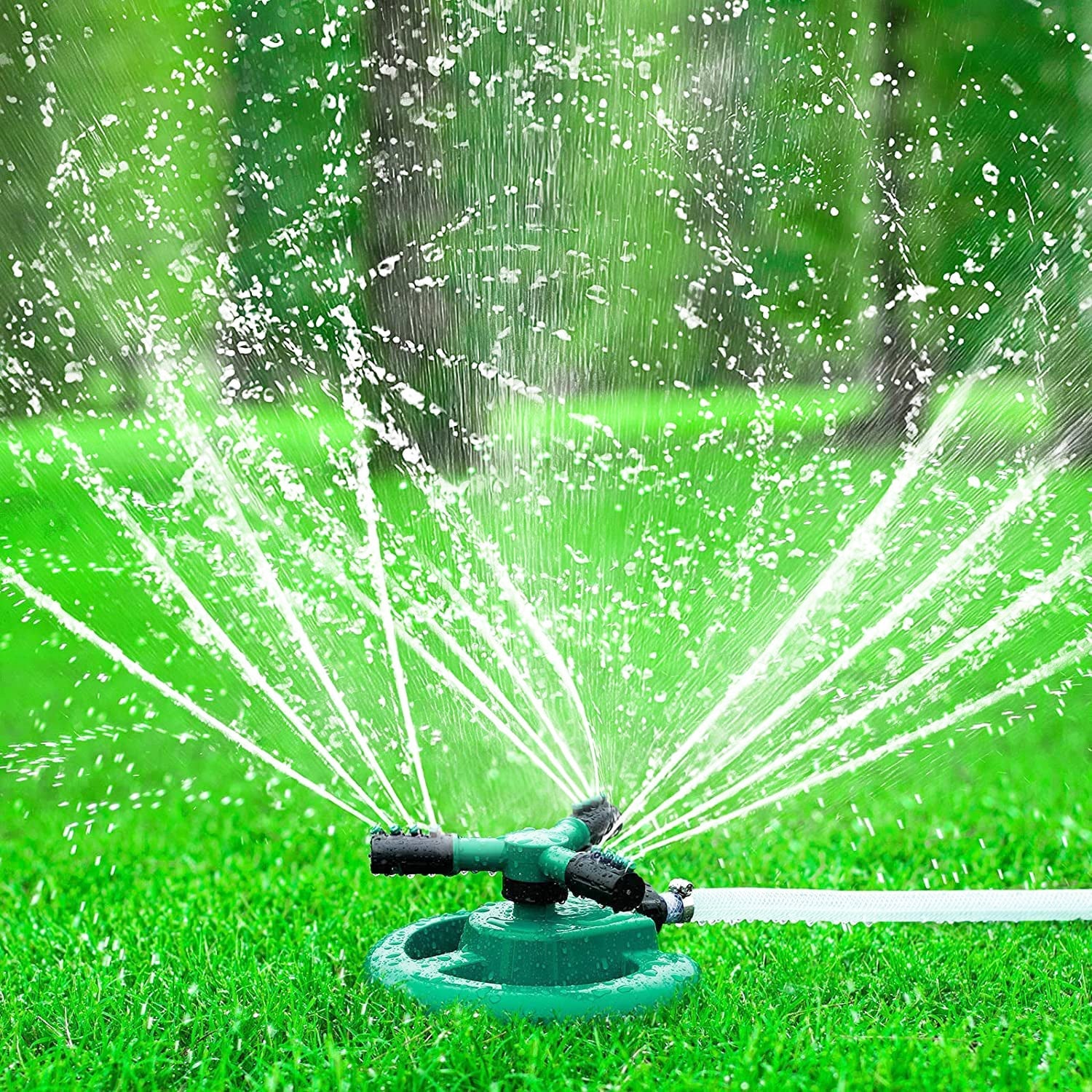 3 Arm 360° Sector Rotating Water Sprinkler Garden Pipe Hose Irrigation Yard (Stock:-250)