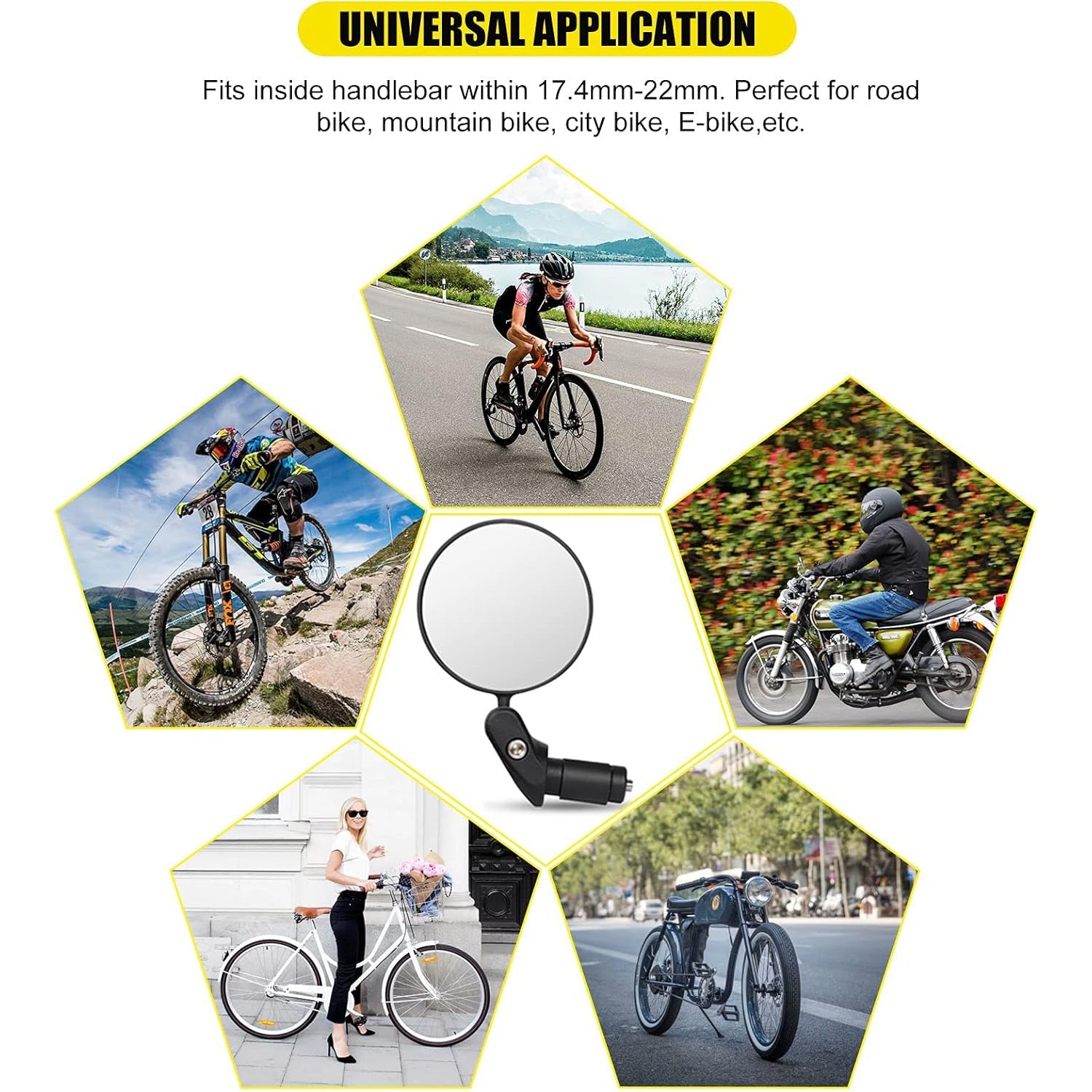 Bar End Bike Mirror: 360° Rotatable & Foldable (1 Pc) (Stock:-900)