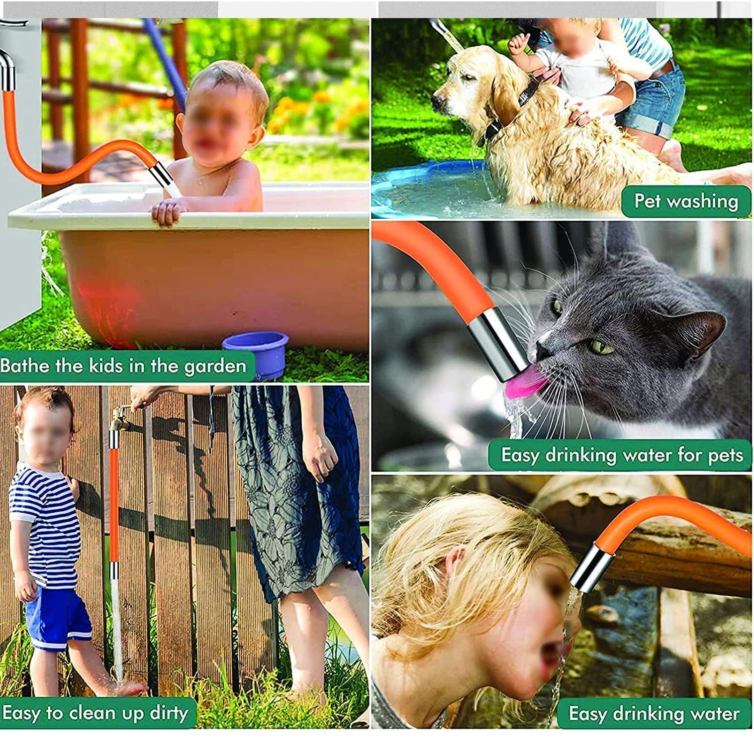 Flexible Water Tap Extender, 360° Bending Faucet Extension Tube with Connector (18cm) (Stock:-2000)