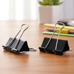 Close-up of metal binder clip
