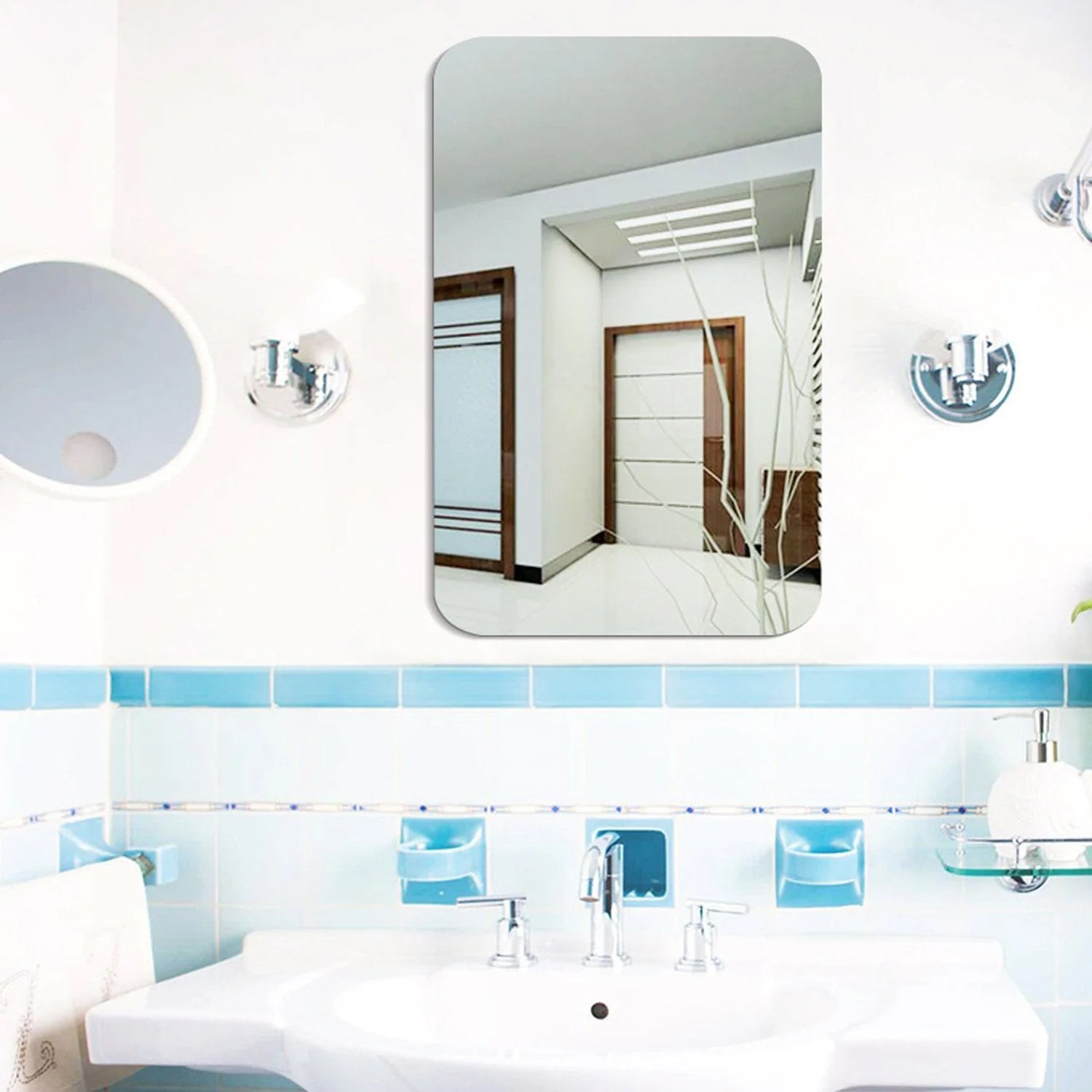 Plastic Square 3D Mirror Wall Stickers (1 Pc / 30x30 Cm) (Stock:-4500)