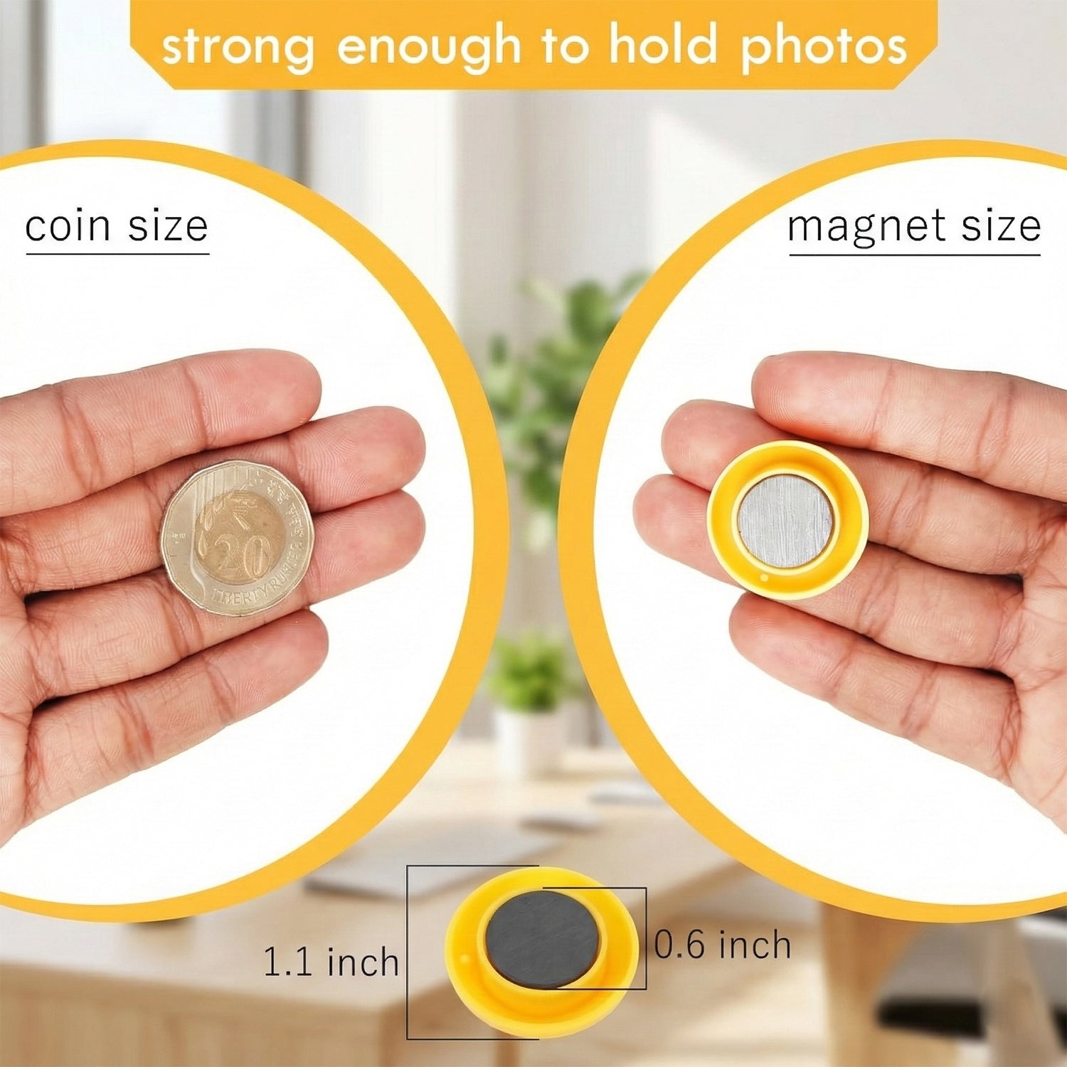 Colorful Round Refrigerator Magnets Set (12 Pc Set) (Stock:-400)