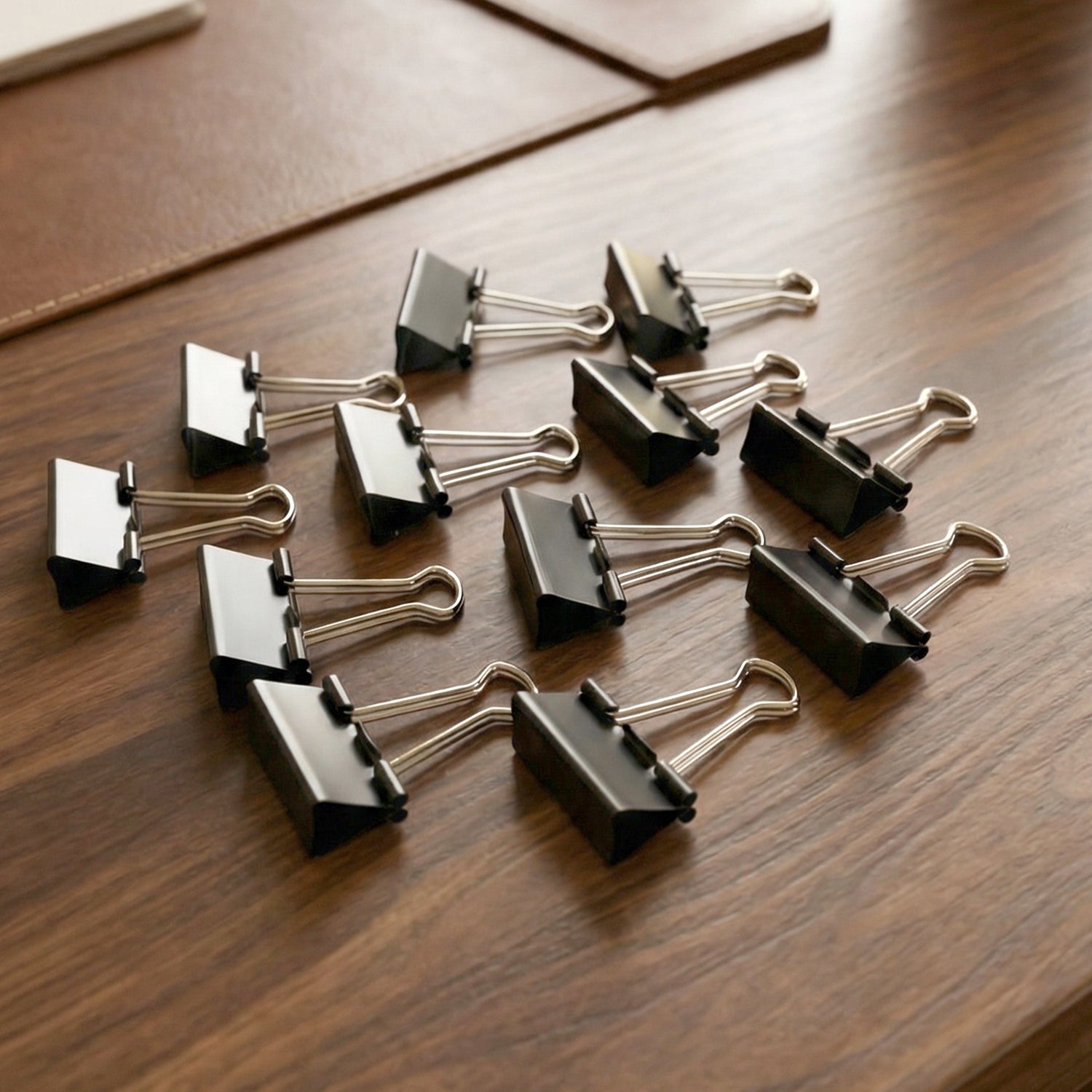 Medium Size Heavy-Duty Black Binder Clips Set (32 mm, 12 Pc) (Stock:-120)
