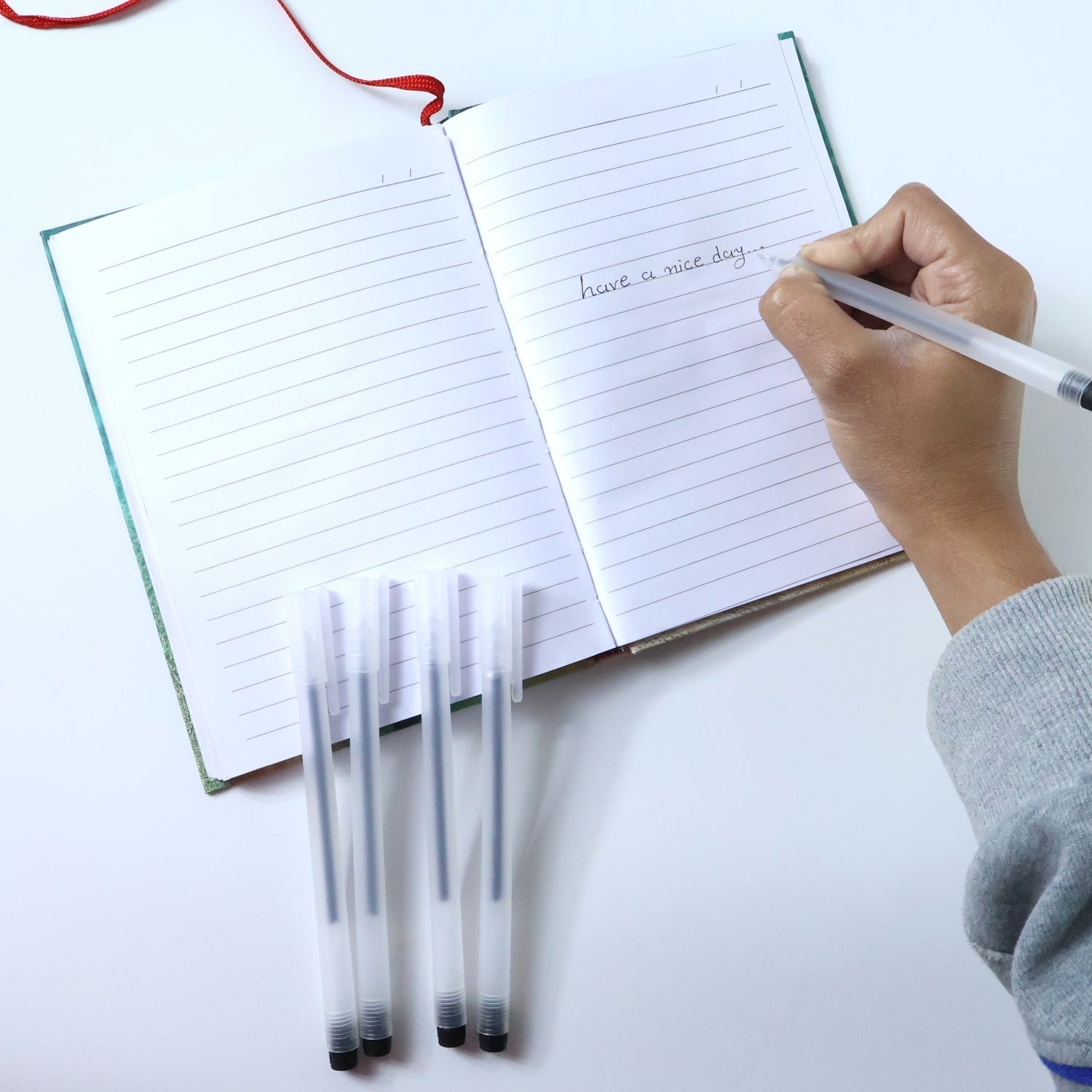 Transparent Smooth Writing Black Gel Pens Set of 6 Pieces (Stock:-864)