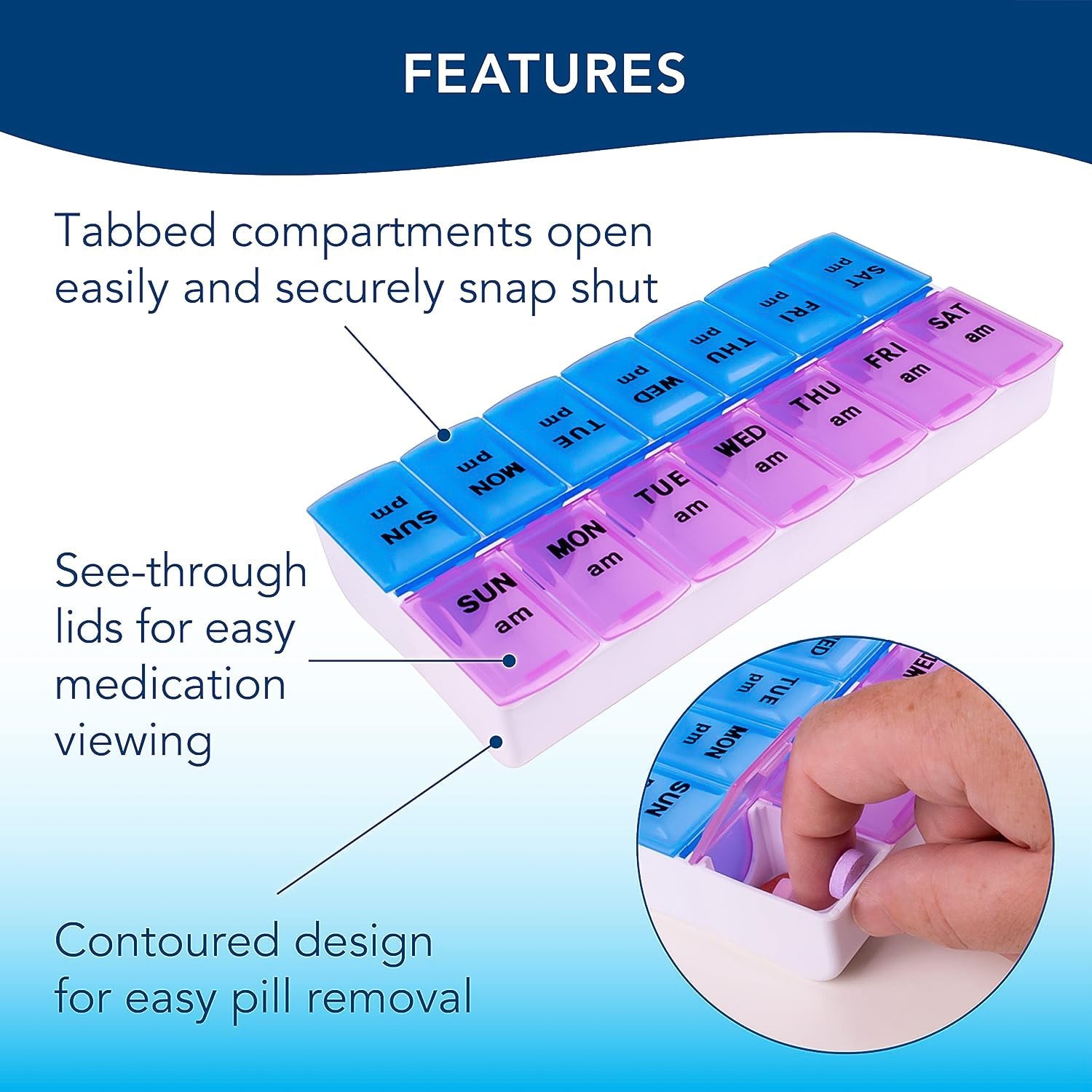 Weekly Medicine Pill Organizer - (1 Pc) (Stock:-2520)