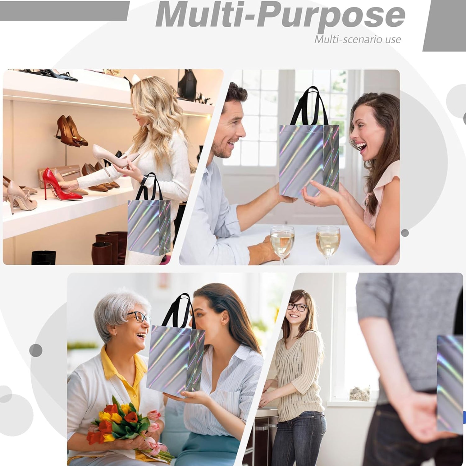 Birthday Gift Bag, Reusable Party Gift Bags (1 Pc / Mix Design) (Stock:-500)