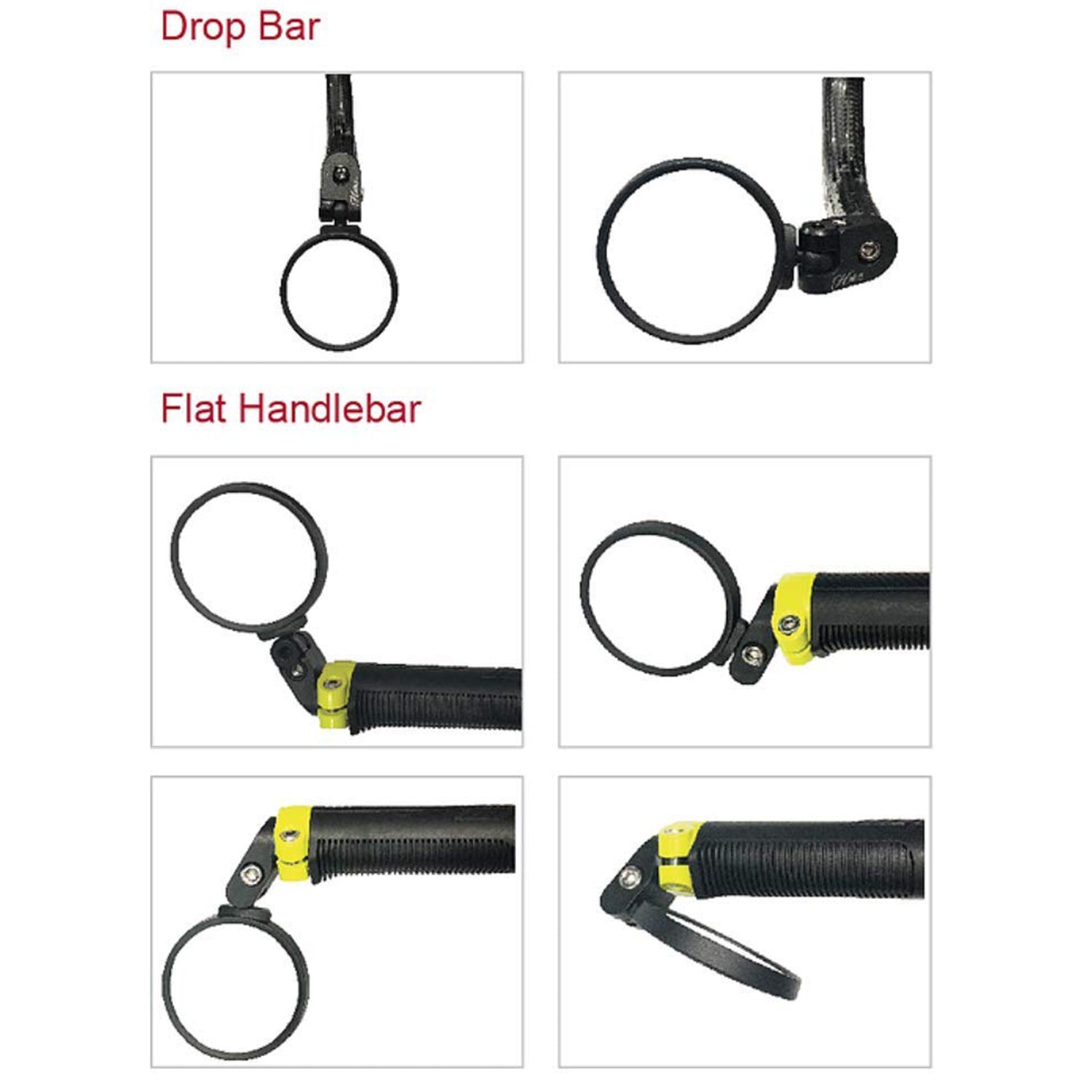 Bar End Bike Mirror: 360° Rotatable & Foldable (1 Pc) (Stock:-900)