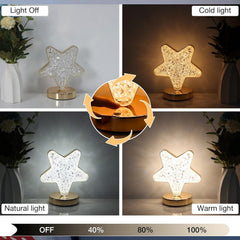 Star Crystal Diamond Touch Lamp – USB Rechargeable, 3-Way Dimmable (Stock:-400)