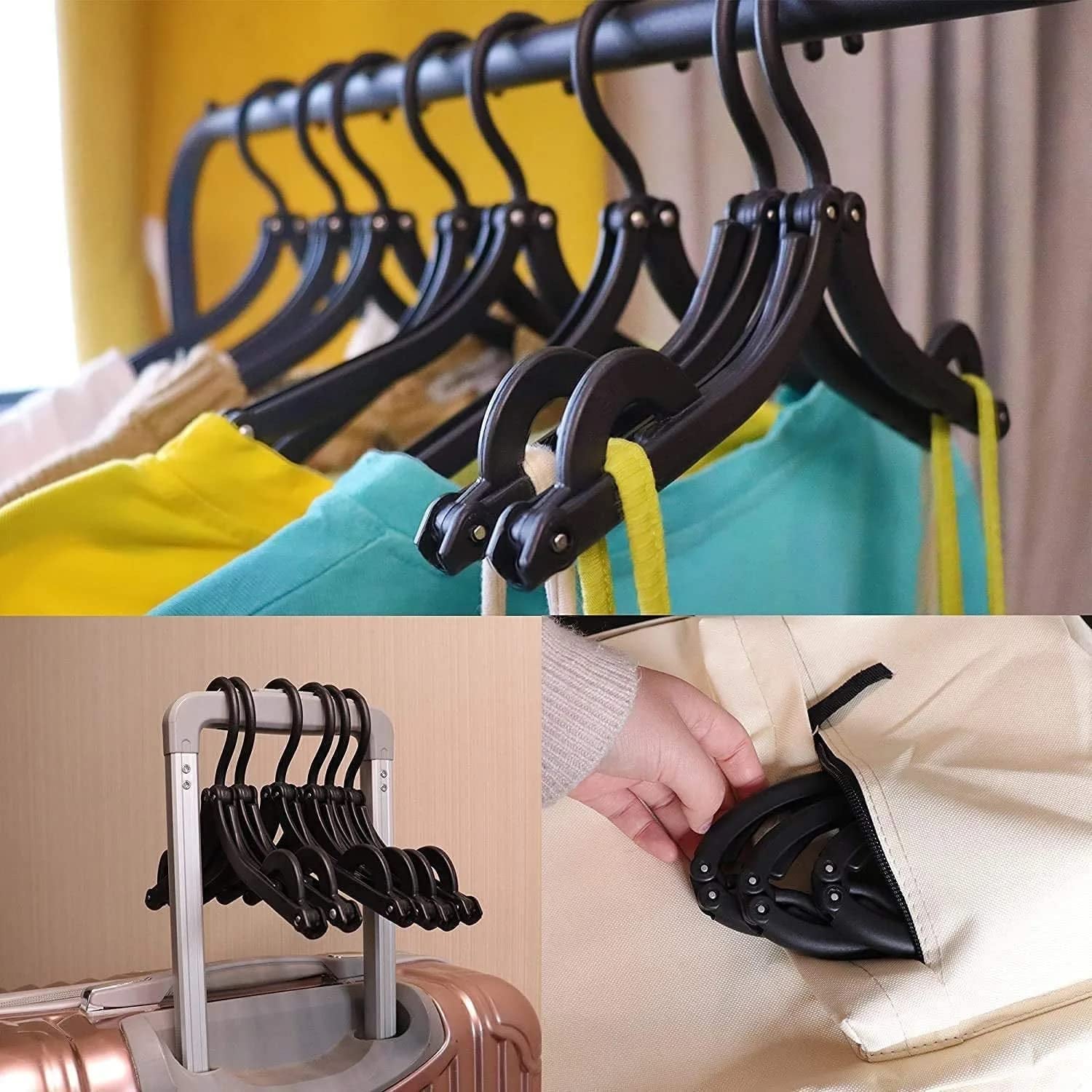 1432A Travel Hangers, Portable Folding Clothes Hangers for Scarves Suits Trousers Pants Shirts Socks Underwear Travel Home Foldable Clothes Drying Rack(1000 Pc Moq)