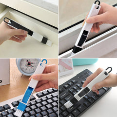 2 in 1 Multi-Function Plastic Window Slot Wardrobe Dust Removal Cleaning Brush (Stock:-7000)