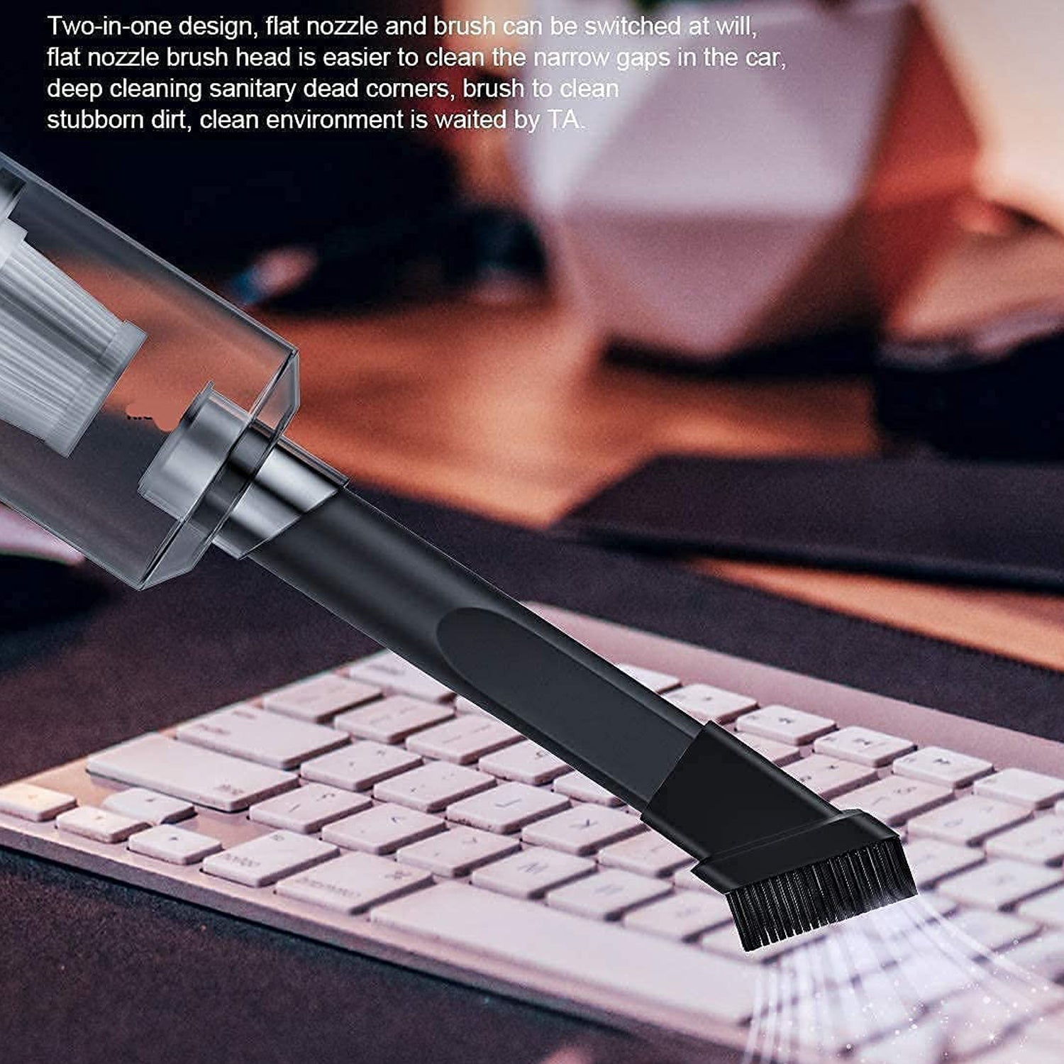 2 in 1 Wireless Vacuum Cleaner – 120W Handheld USB Rechargeable for Home & Car (1 Pc) (stock :-1200)