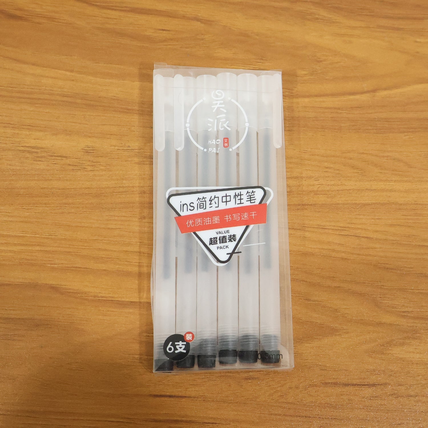 Transparent Smooth Writing Black Gel Pens Set of 6 Pieces (Stock:-864)