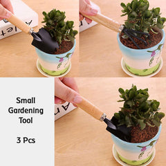 Durable Wooden Handle on Gardening Tool