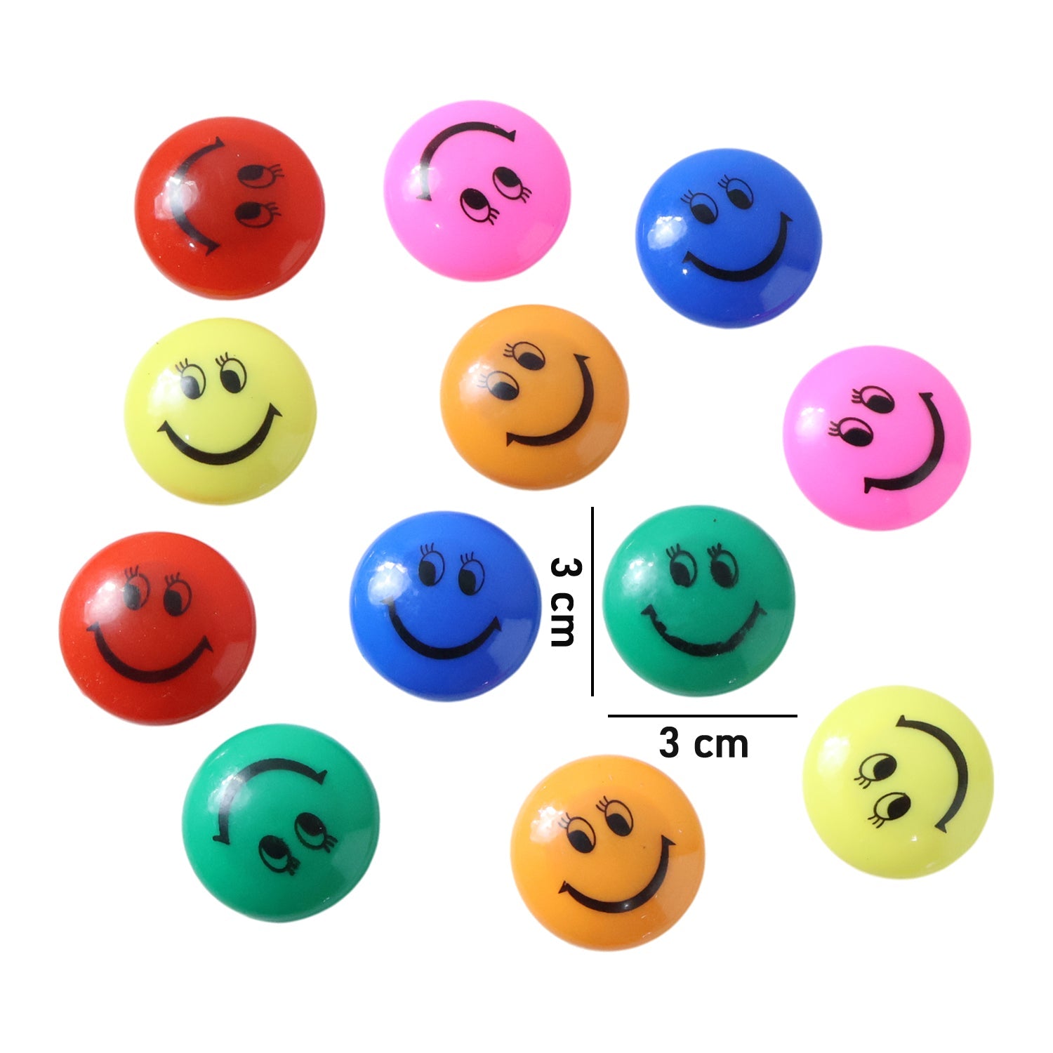 Colorful Smiley Face Magnetic Buttons Set (12 Pc Set) (Stock:-800)