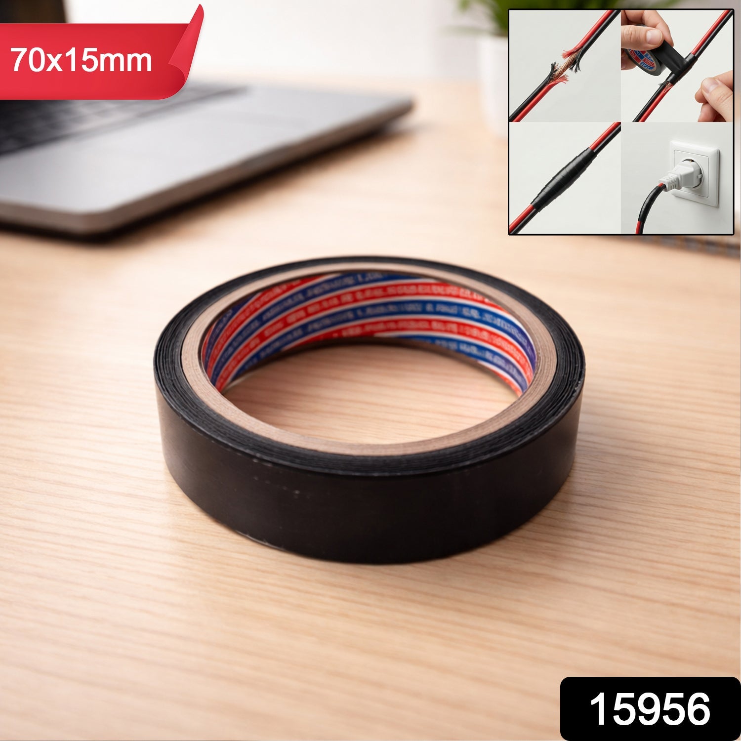 Durable electrical repair tape roll,