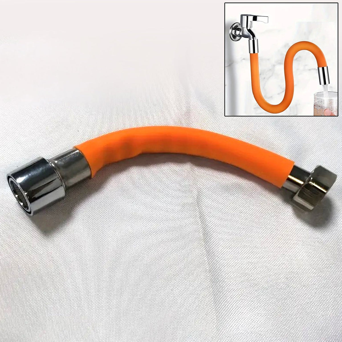 Flexible Water Tap Extender, 360° Bending Faucet Extension Tube with Connector (18cm) (Stock:-2000)