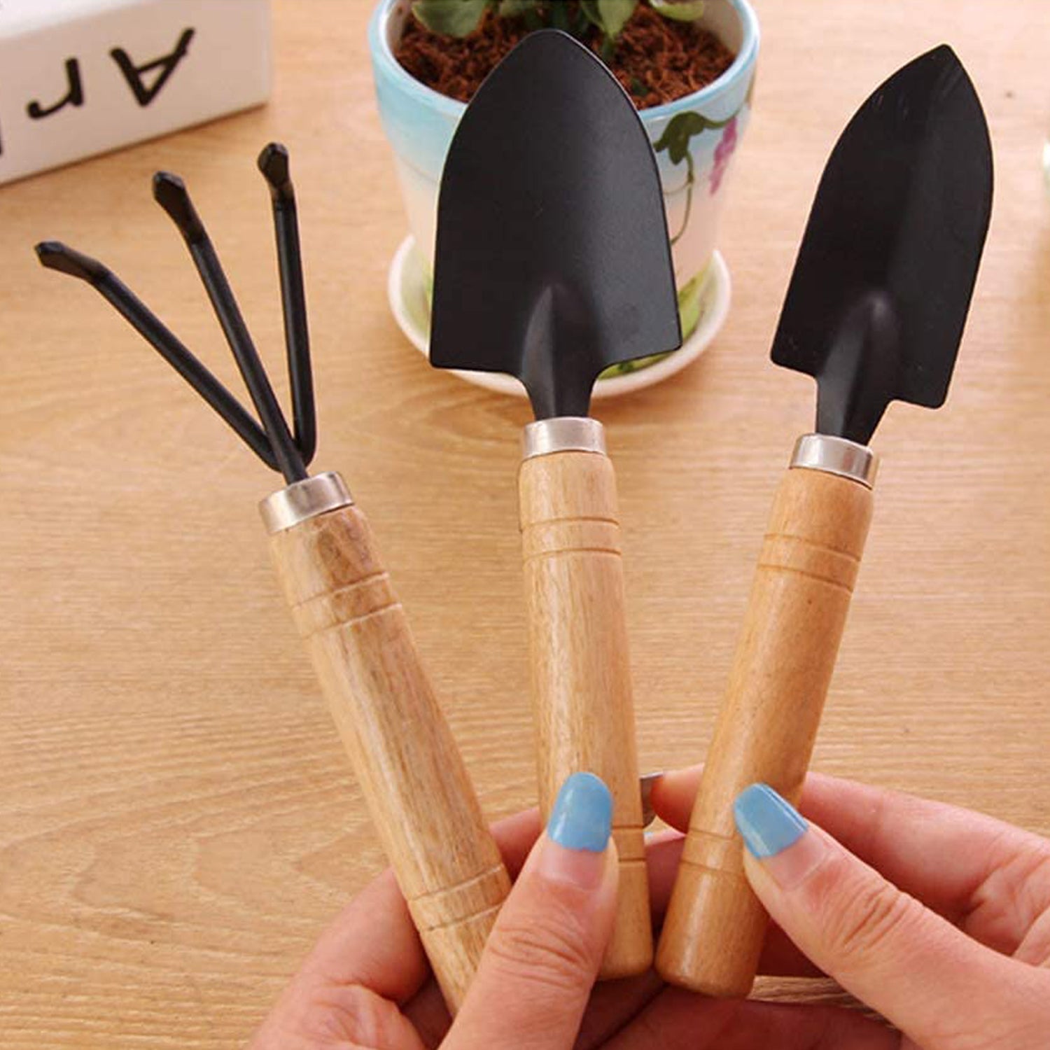 Garden Tool with Wooden Handle