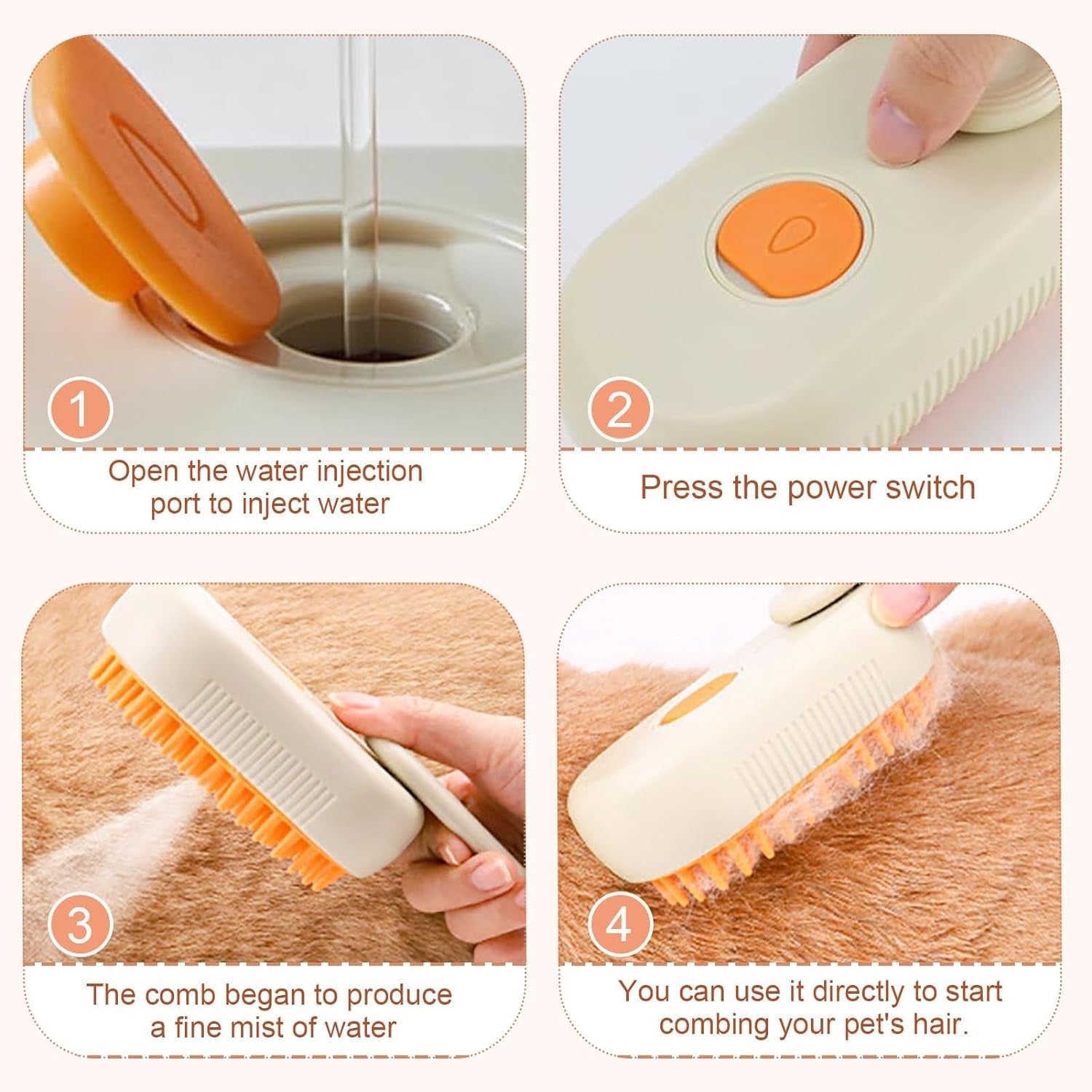 Electric Spray Handle Massage Brush, Hair Removal Brush Steam (1 Pc) (Stock:-750)