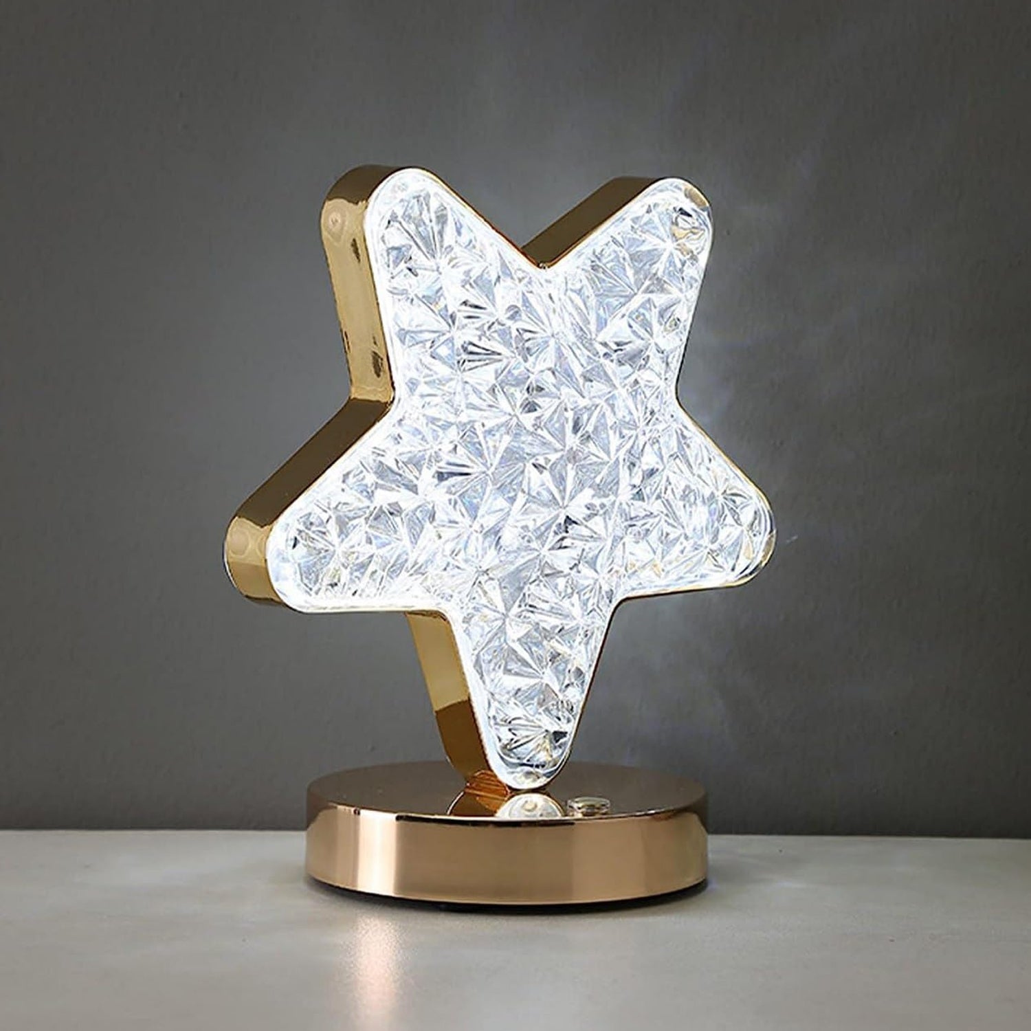 Star Crystal Diamond Touch Lamp – USB Rechargeable, 3-Way Dimmable (Stock:-400)