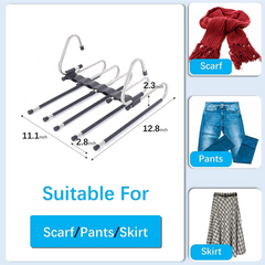 DeoDap Adjustable Trouser Pants Hanger Organizer - key feature close-up