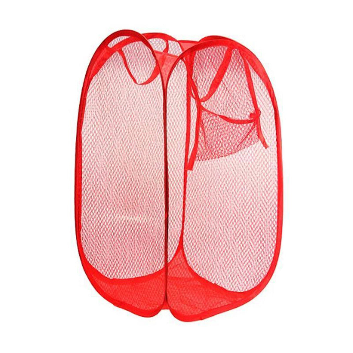 Laundry Hamper Mesh Fabric For Ventilation Foldable Storage  Up Clothes Basket (Stock:-1200)