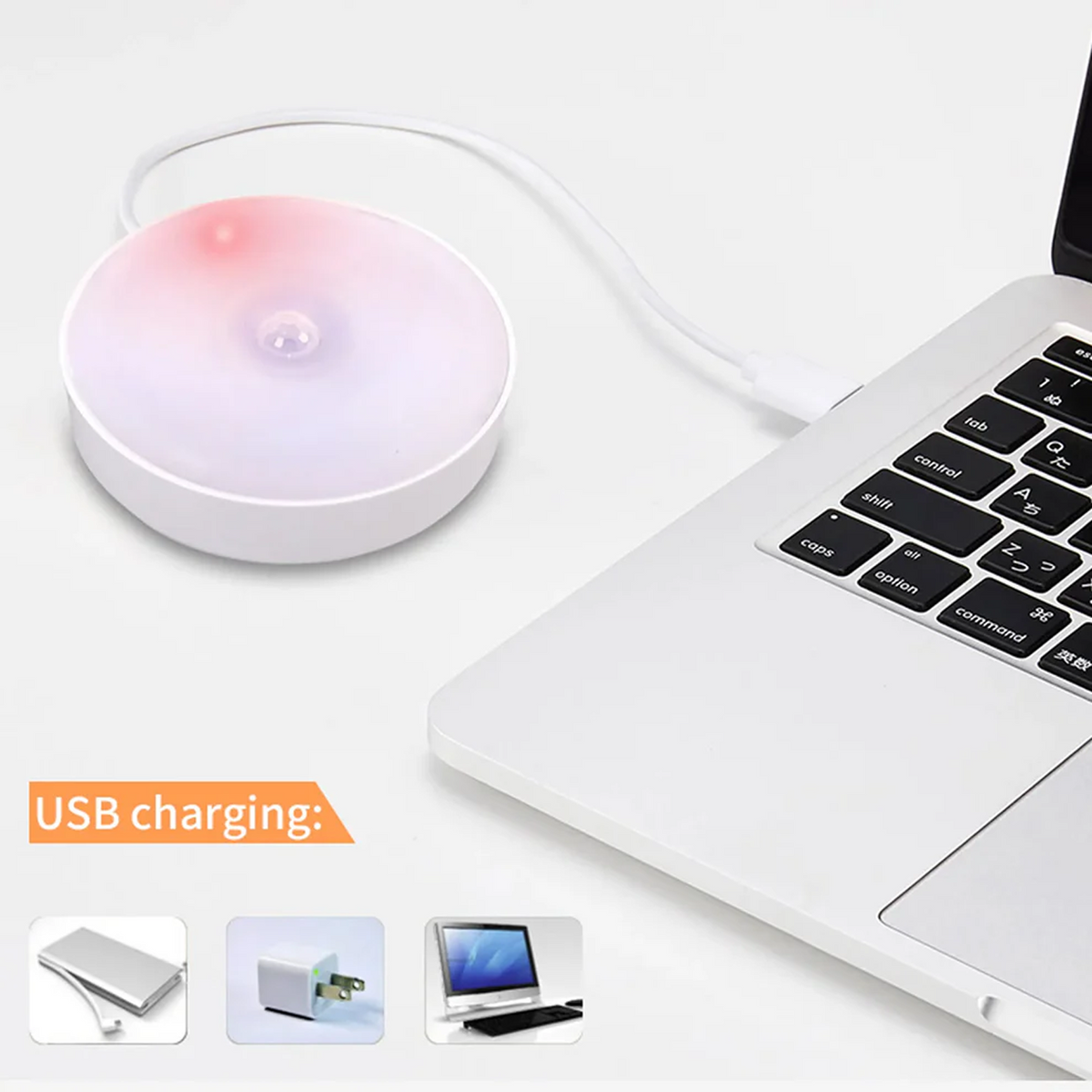 DeoDap Round Shape 8 LED Motion Sensor Light - main product shot