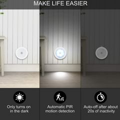 DeoDap Round Shape 8 LED Motion Sensor Light - in-use lifestyle shot