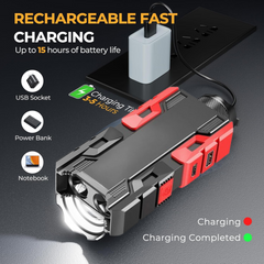 Rechargeable Mini LED Flashlight with Power Bank, 3 Modes (1 Pc) (Stock:-600)