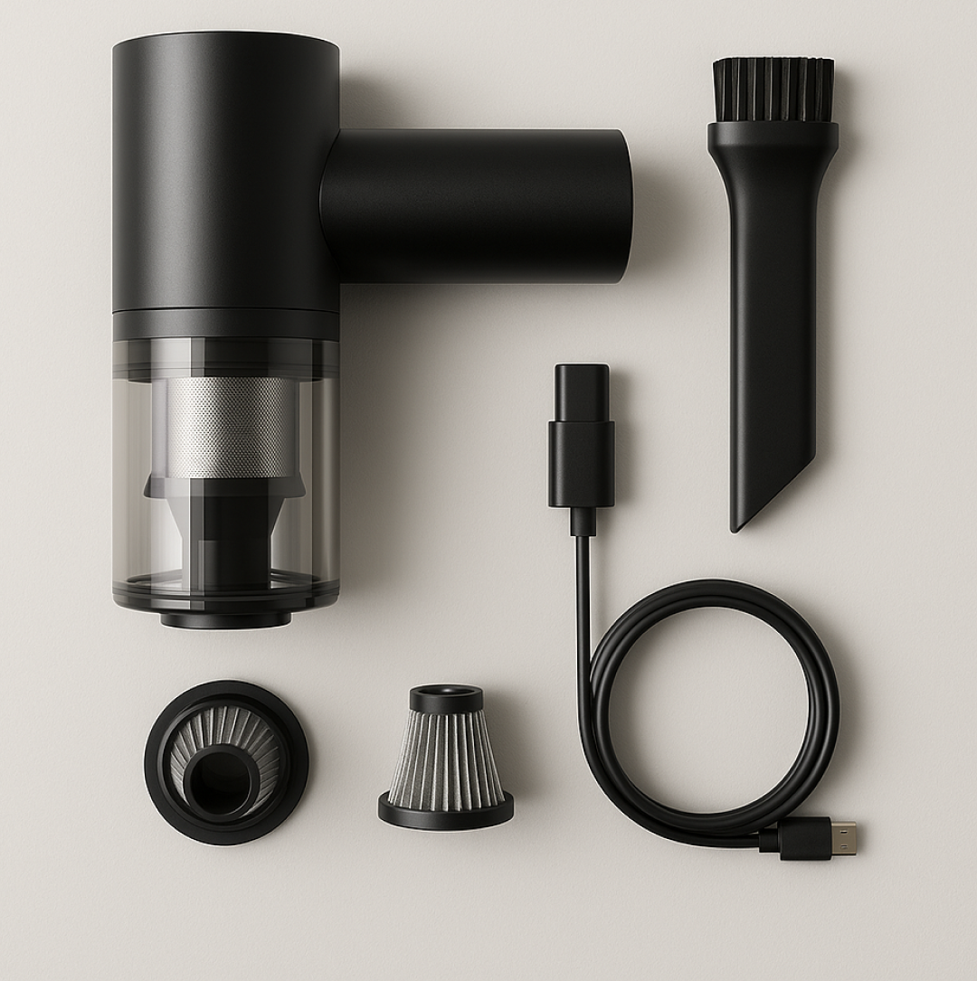 2 in 1 Wireless Vacuum Cleaner – 120W Handheld USB Rechargeable for Home & Car (1 Pc) (stock :-1200)