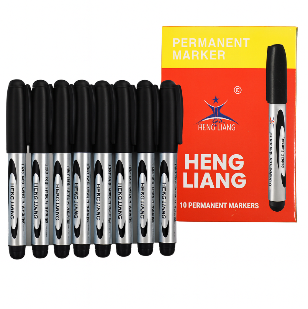 10 Pc Permanent Black Marker (Stock:-360)