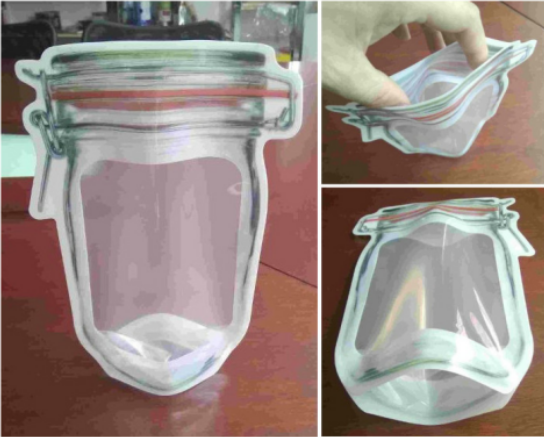 1074 Reusable Airtight Seal Plastic Food Storage Mason Jar Zipper (500ml) (4000 Pc Moq)