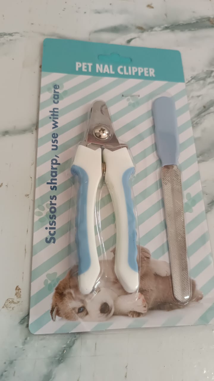 Pet Nail Clipper and Nail File Grooming Kit for Dogs and Cats (Mix Color / 2 Pc) (Stock:-6800)