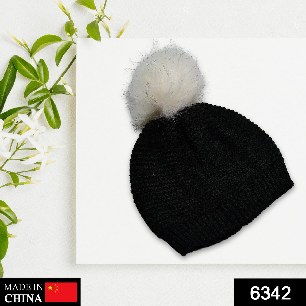 Men's and Women's Skull Slouchy Winter Woolen Knitted Black Inside Fur Beanie Cap.(mix design)