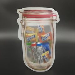 1074 Reusable Airtight Seal Plastic Food Storage Mason Jar Zipper (500ml) (4000 Pc Moq)